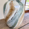 vintage pair of marbleized ceramic lamps
