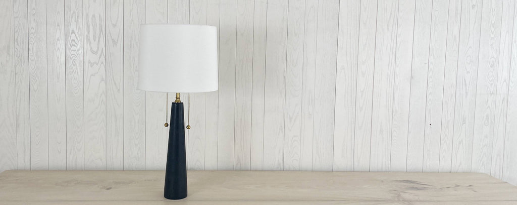 the midcentury marble black table lamp