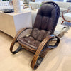 vintage bamboo and leather chair