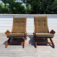vintage pair of 70's lounge chairs