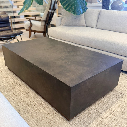 metal wrapped  coffee table