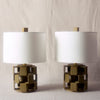 warner walcott mini cube lamp in olive