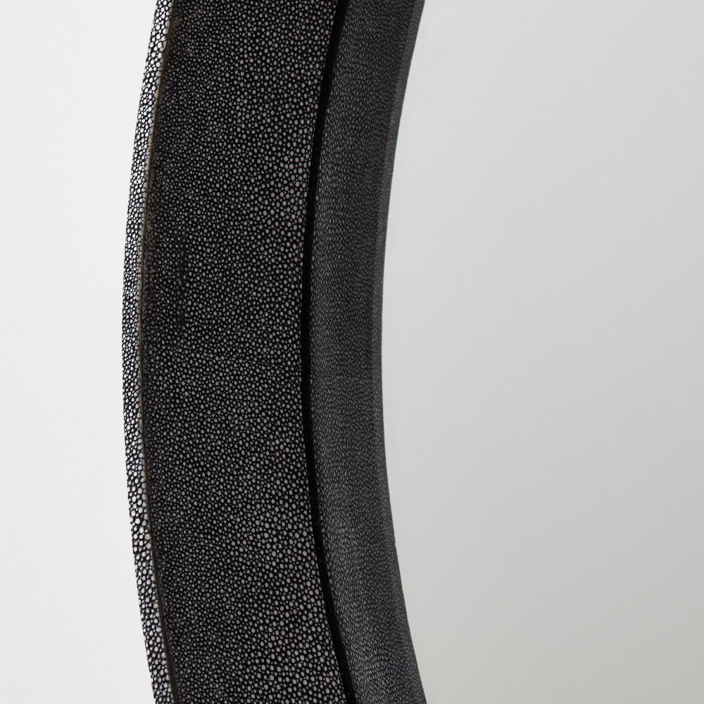 faux shagreen mirror, cool grey 32"