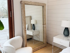 vintage wood floor mirror