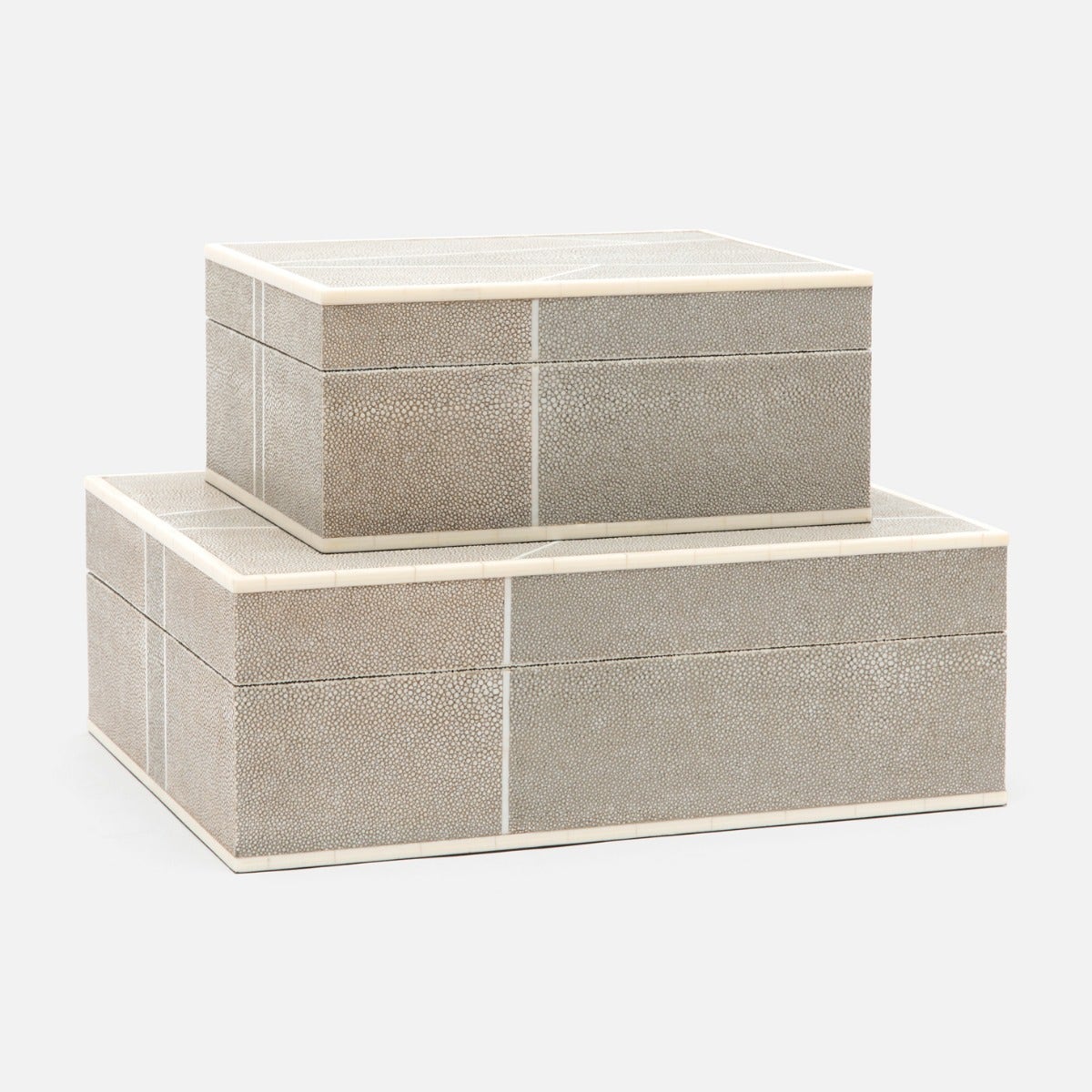 faux shagreen box sand, large