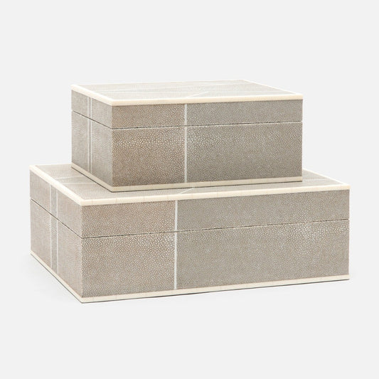 faux shagreen box sand, small