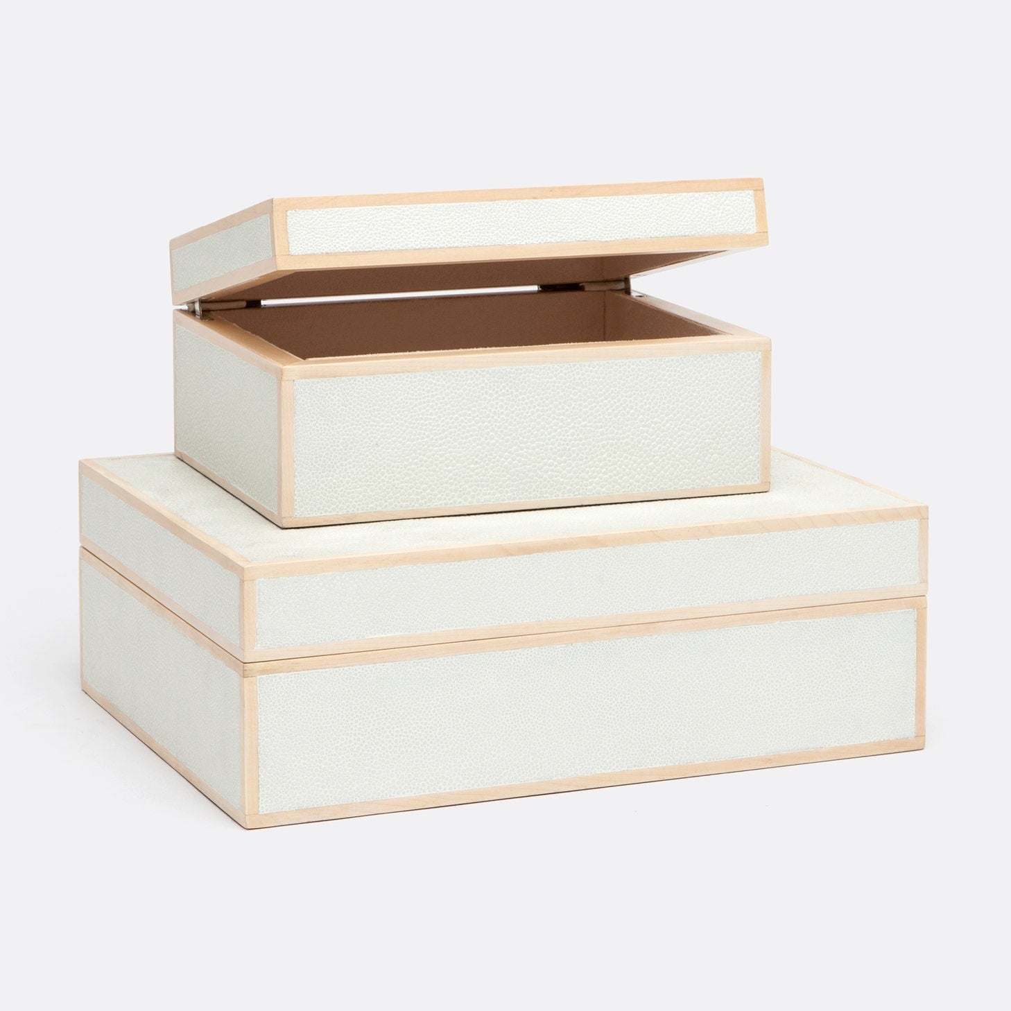 faux shagreen boxes s/2 * snow