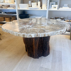 petrified wood top dining table