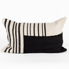black & white block stripe pillow