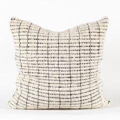 textured stripe black & natural pillow