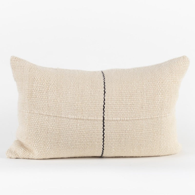 thin stripe black & natural pillow