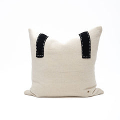 double stripe black & natural pillow