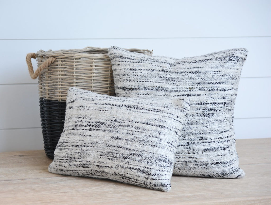 brooklyn black and white tweed pillow collection
