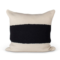 wide stripe black & natural pillow