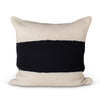 wide stripe black & natural pillow
