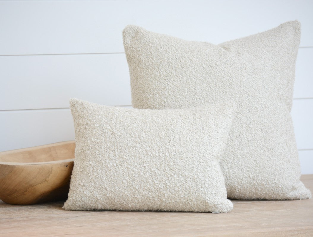 brooklyn boucle taupe pillow collection