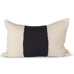 wide stripe black & natural pillow