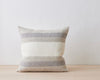 napa ivory, grey, slate stripe pillow, 24x24