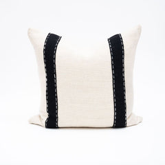 double stripe black & natural pillow
