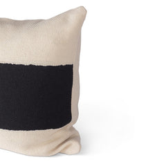 wide stripe black & natural pillow