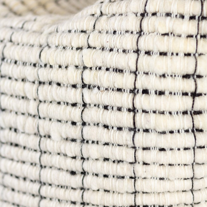 textured stripe black & natural pillow