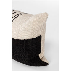 black & white block stripe pillow