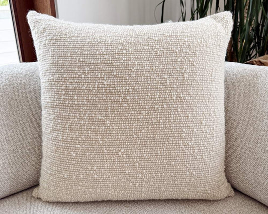 shaggy linen and wool pillow