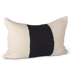 wide stripe black & natural pillow