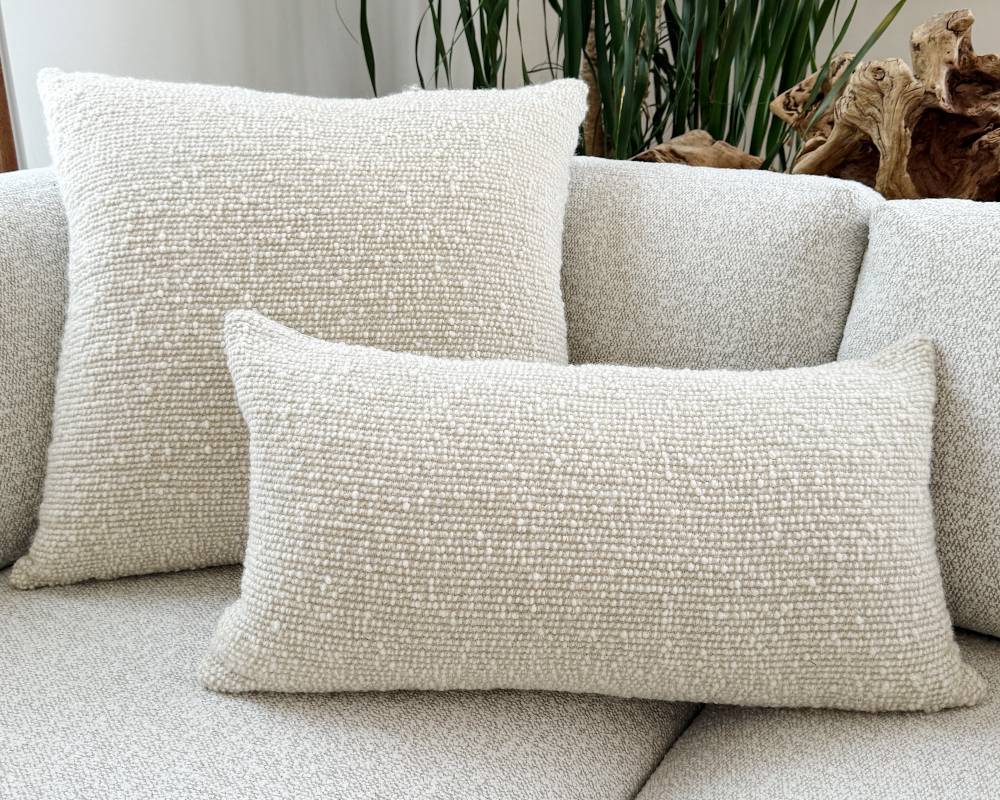 shaggy linen and wool lumbar pillow
