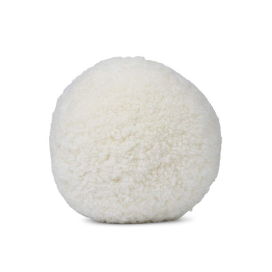 round ivory 10" pillow, short wool curly