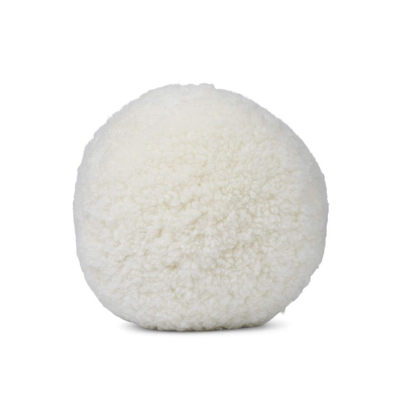 round ivory 10" pillow, short wool curly