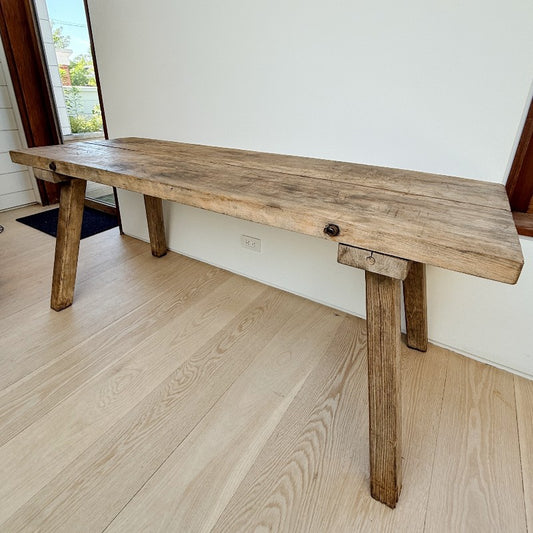 vintage wide plank console