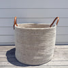 white cotton & seagrass planter basket