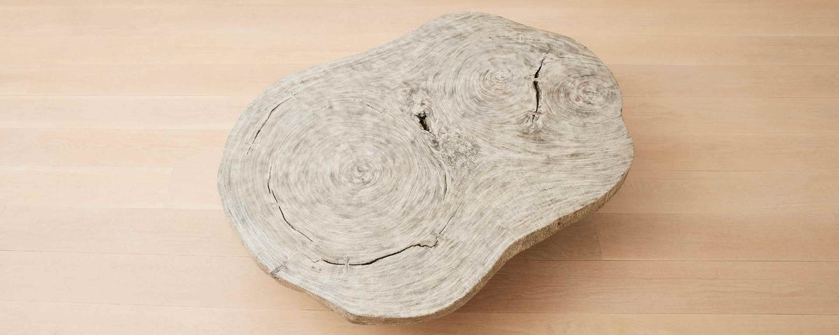 the portland coffee table with lucite legs