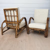 vintage pair of french faux bamboo armchairs