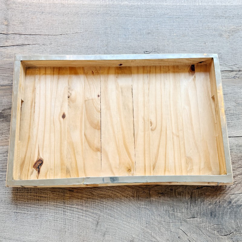 pine and silver light, rectangular tray