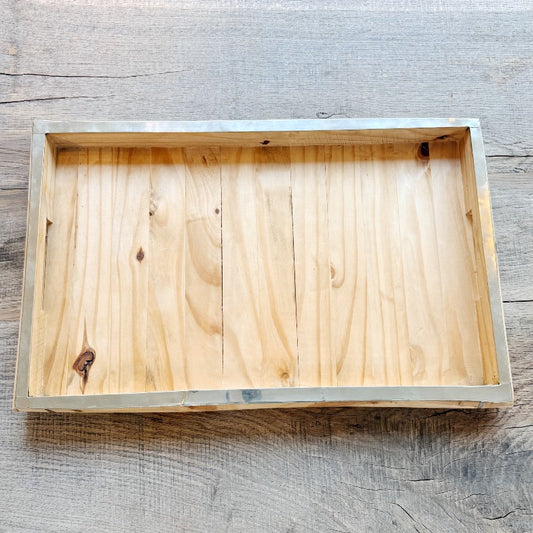 pine and silver light, rectangular tray