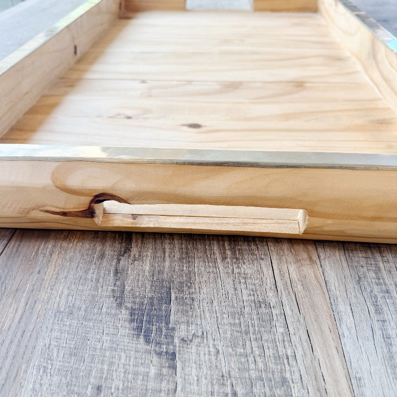 pine and silver light, rectangular tray