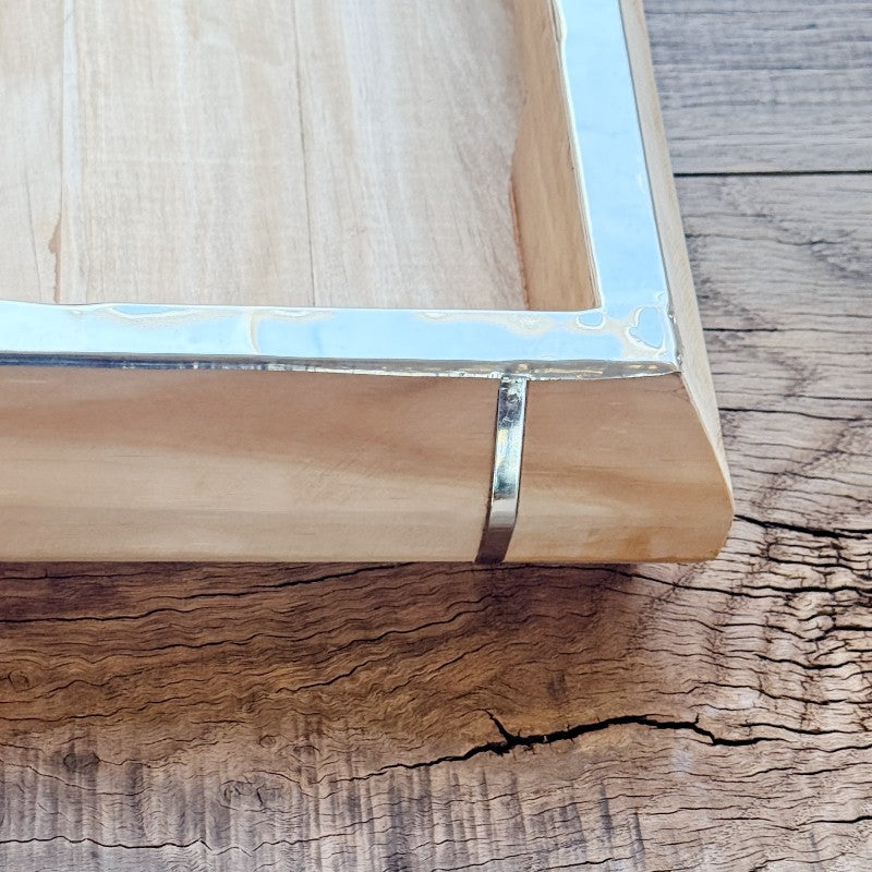pine and silver light, small rectangular tray
