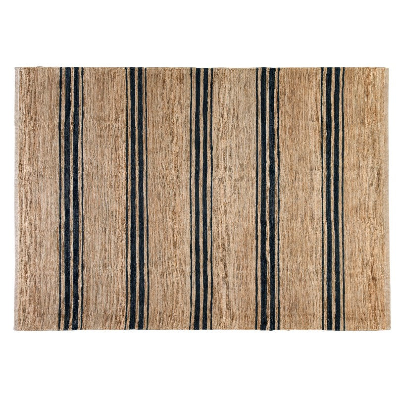 river natural & indigo ticking stripe area rugs