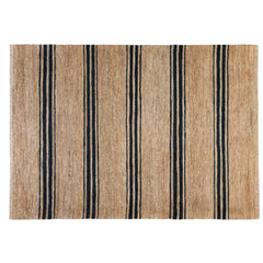 river natural & indigo ticking stripe area rugs