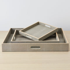 faux shagreen tray sand, small