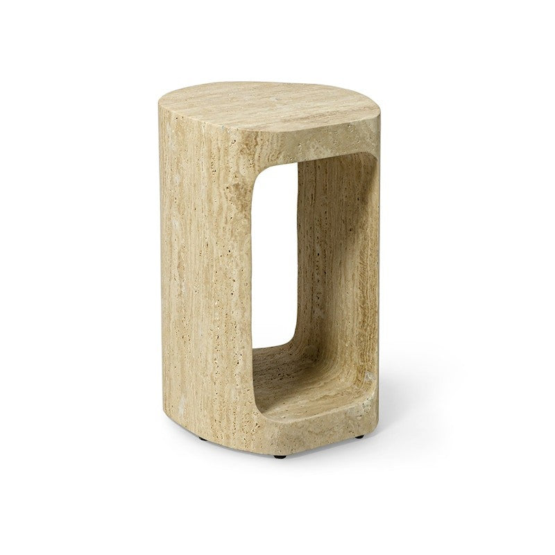 travertine side table