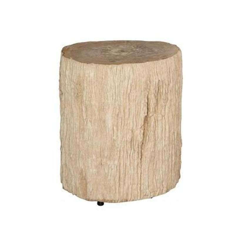 petrified rough side table, tall