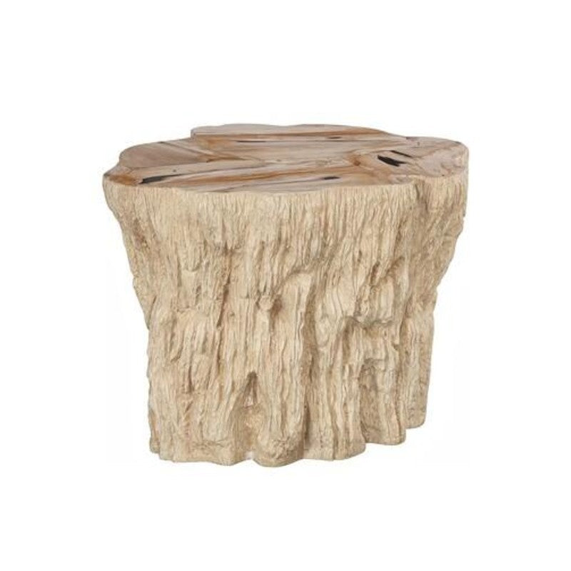 patchwork petrified wood side table