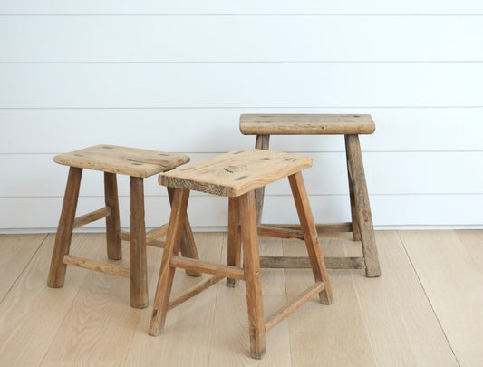 reclaimed elm stool
