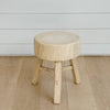 bleached tree-slice end table