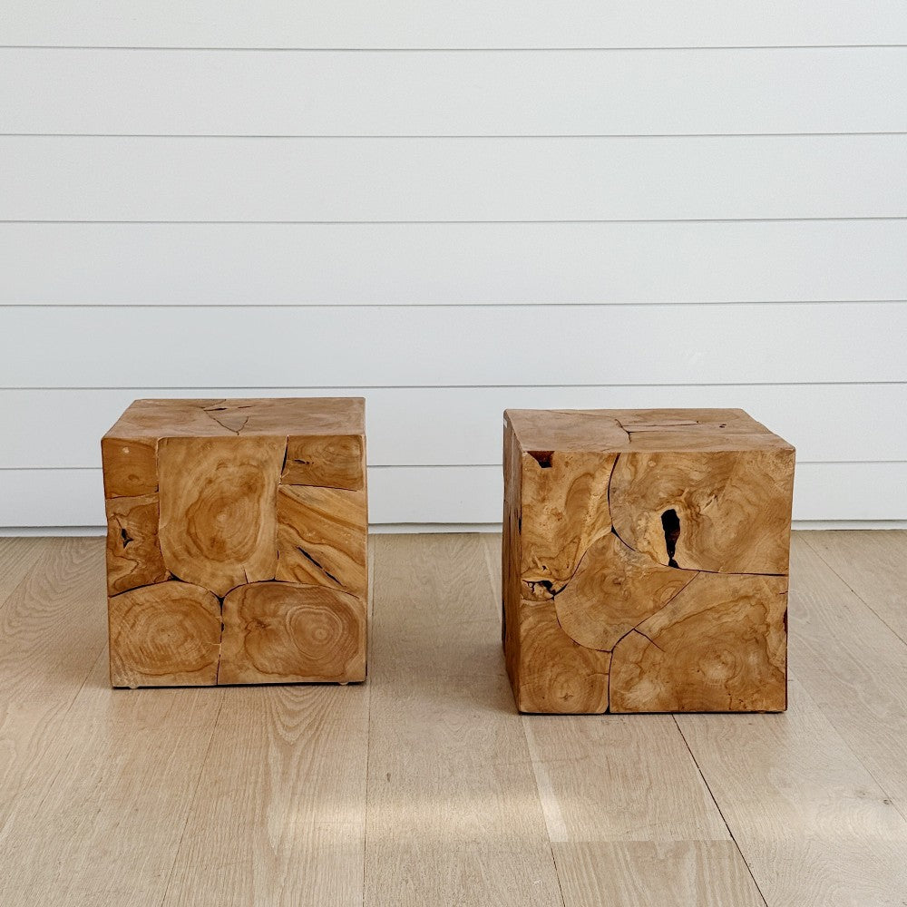 reclaimed teak cube