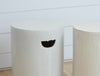 white cylinder stool
