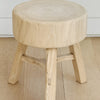 bleached tree-slice end table
